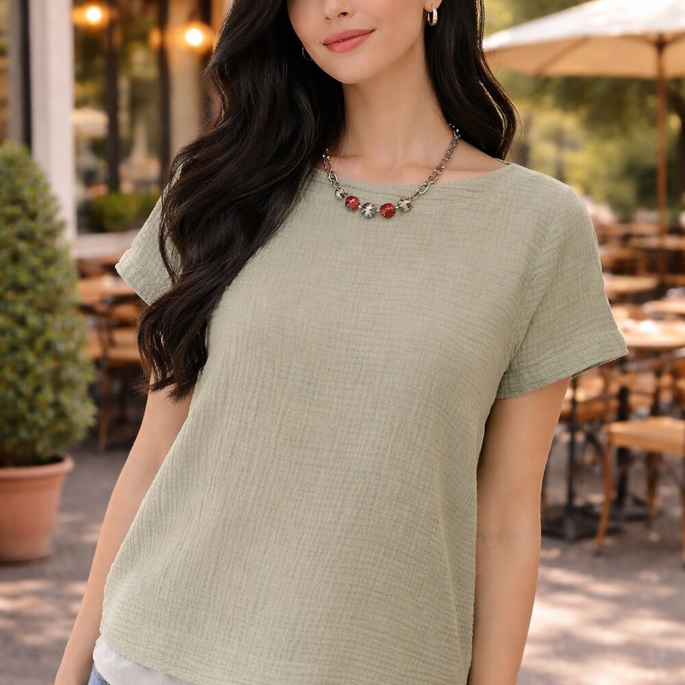 Amadi Light Green Tied Top Open-back Blouse Size Extra Small